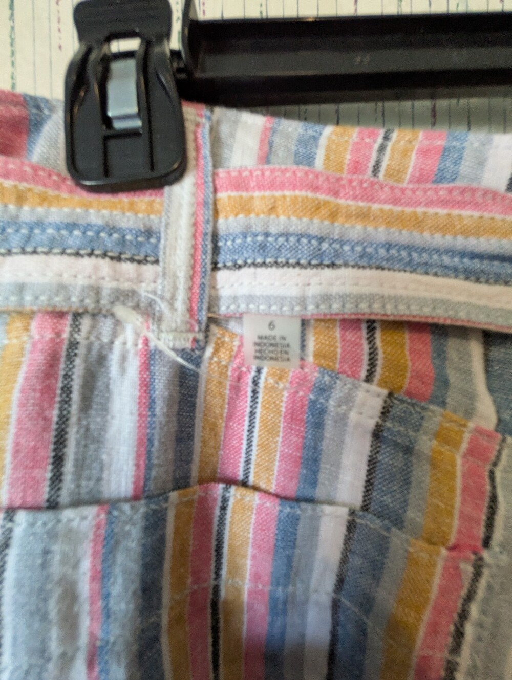 Seven7 Wide Leg Striped Linen Crop Pants - Picture 10 of 10